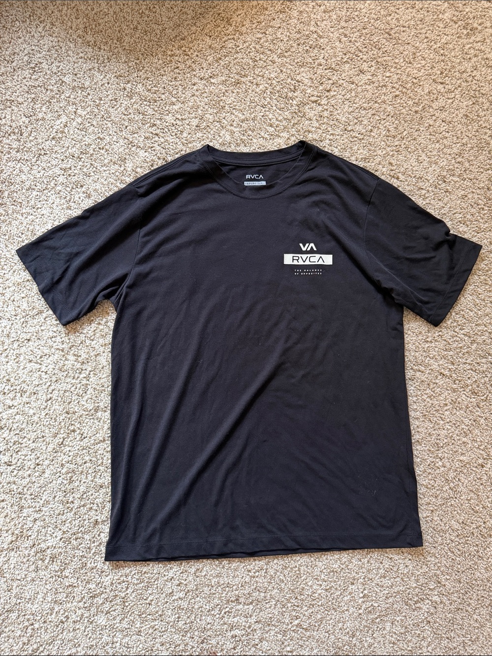 RVCA Black Short Sleeve Logo Tee